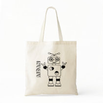 Color Your Own Robot Kids Personalized Coloring Tote Bag