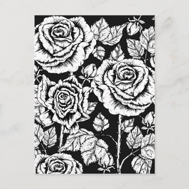 Color Your Own Roses Postcard (Front)