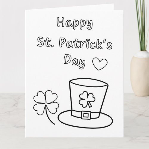 Color your own St Patricks Day greeting card