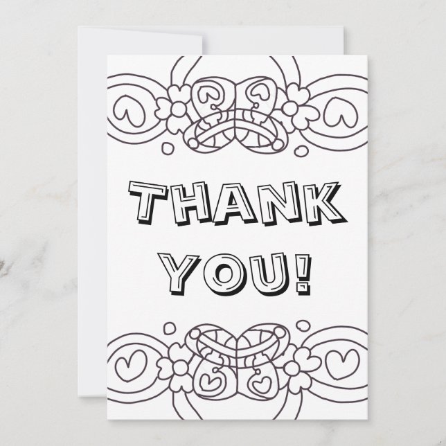Color Your Own Thank You Card Butterfly (Front)