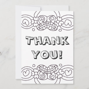 Color Your Own Thank You Card Butterfly