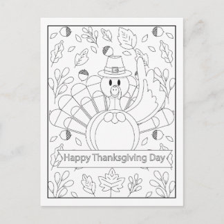 Color Your Own Turkey Postcard