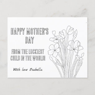 Color your self custom Mother's Day Postcard