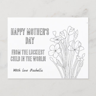 Color your self custom Mother's Day Postcard