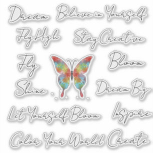 Color Your World Inspirational Butterfly Stickers