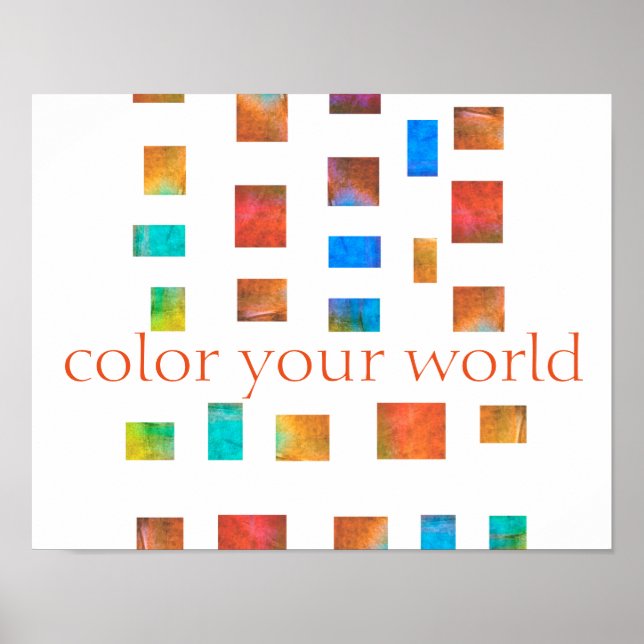 color your world poster quote modern chic (Front)