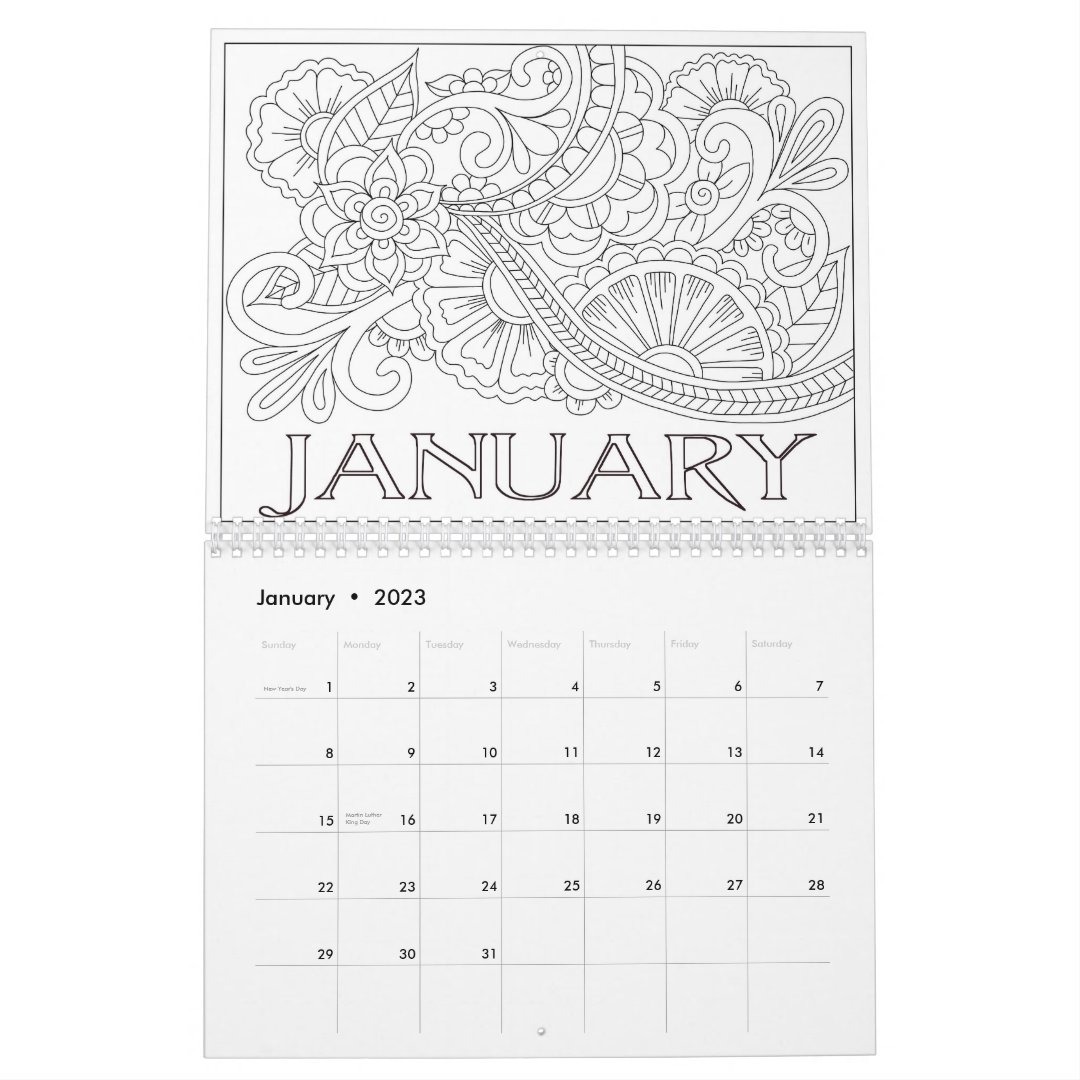 Color Your Year Custom Printed Calendar Zazzle