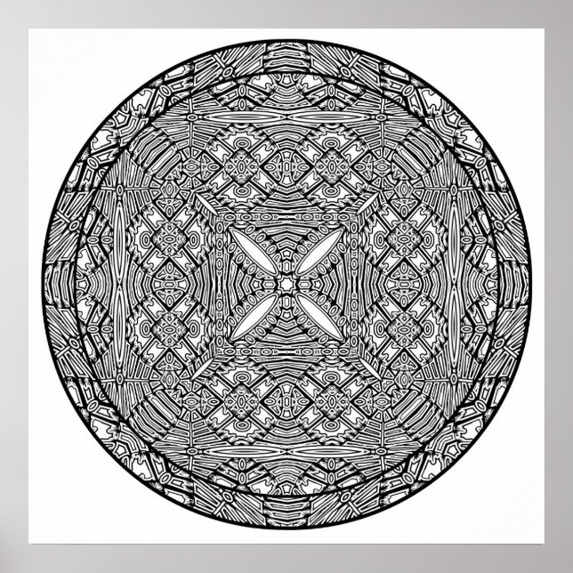 Color Yourself Mandala Poster Abstract Shapes Art (Front)