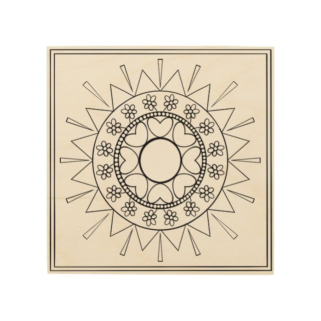 Color Yourself Mandala Wood Wall Art (Front)