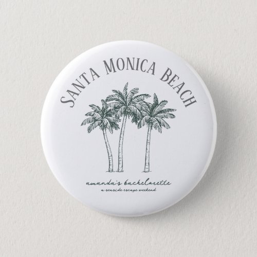Colorable Palm Tree bachelorette Party Button