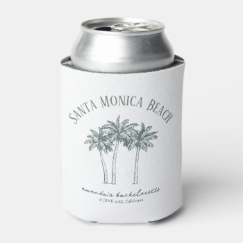Colorable Palm Tree Bachelorette Party Can Cooler by Precious_Presents at Zazzle