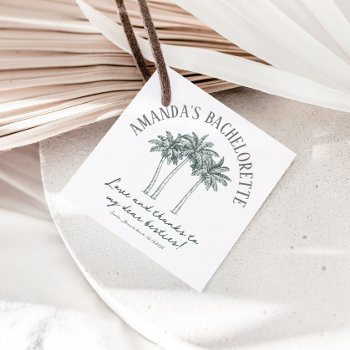 Colorable Palm Tree Bachelorette Party  Favor Tags by Precious_Presents at Zazzle