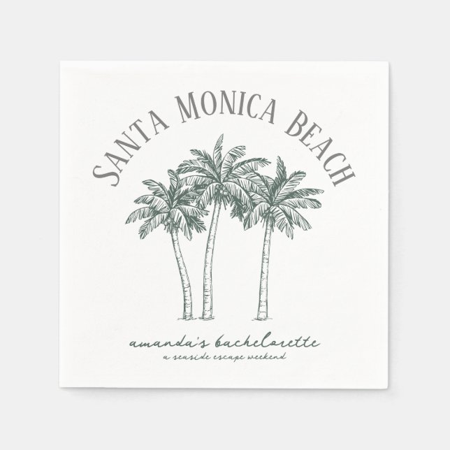 Colorable Palm Tree Bachelorette Party  Napkins (Front)