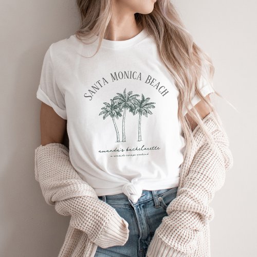 Colorable Palm Tree bachelorette Party T_Shirt