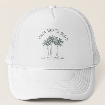 Colorable Palm Tree Bachelorette Party Trucker Hat by Precious_Presents at Zazzle