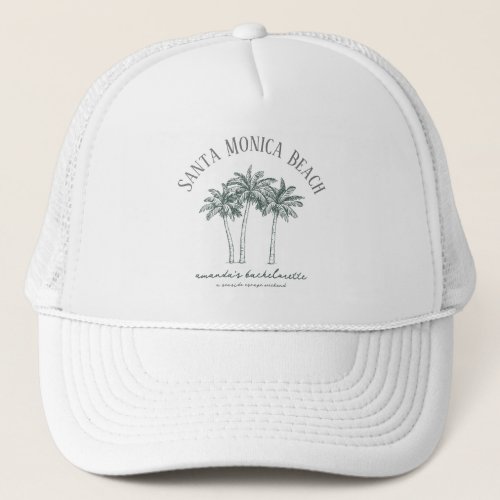 Colorable Palm Tree bachelorette Party Trucker Hat