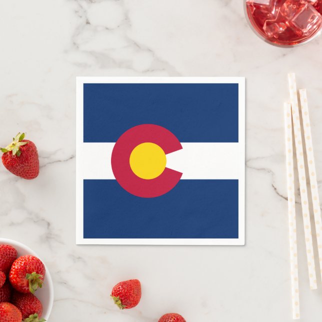 Coloradan Flag, Flag of Colorado Napkins (Insitu)