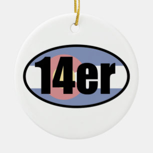 Colorado 14ers ceramic ornament