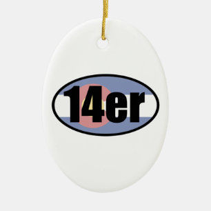 Colorado 14ers ceramic ornament