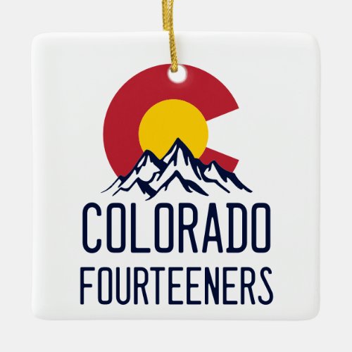 Colorado 14ers Fourteeners Mountain Souvenirs Ceramic Ornament