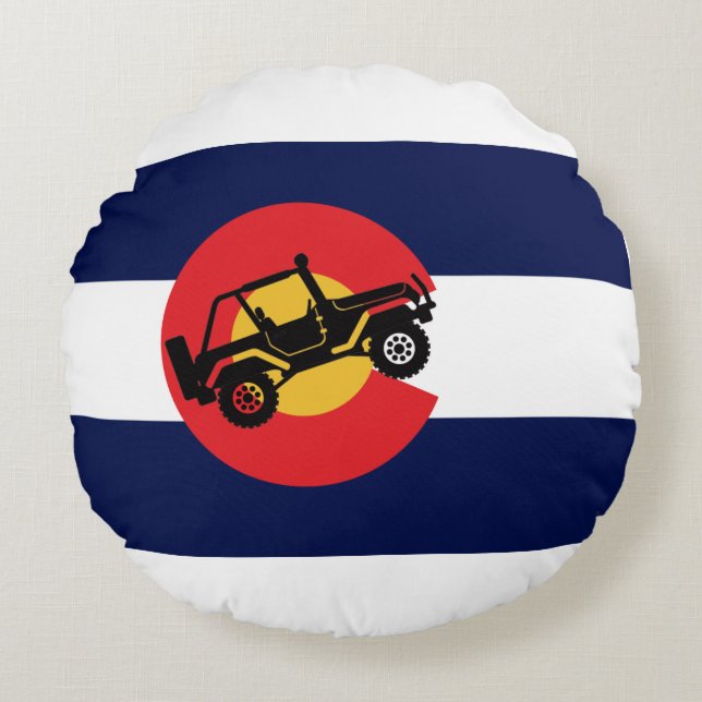 Colorado 4 Wheeling Round Pillow (Front)