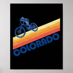 Colorado 70's Retro Style Mountain Biking Vintage Poster