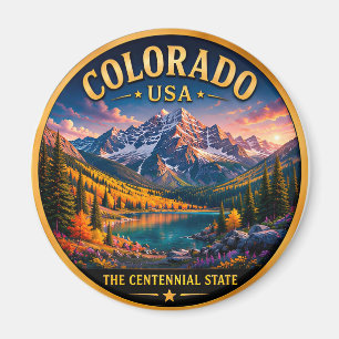 Colorado Alpine Landscape Travel Memories 🟡 Magnet