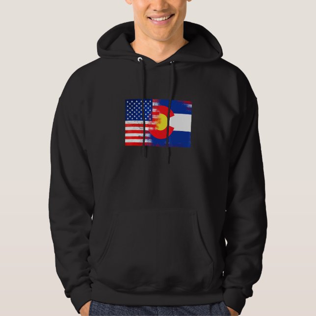 Colorado American Flag Fusion Essential Hoodie (Front)