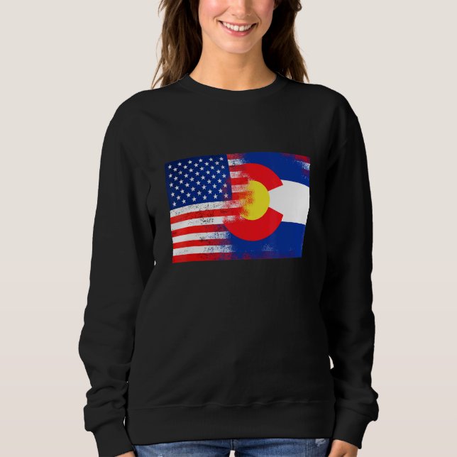 Colorado American Flag Fusion Essential Sweatshirt (Front)