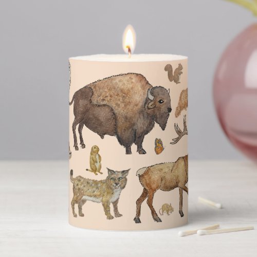 Colorado Animals Pillar Candle