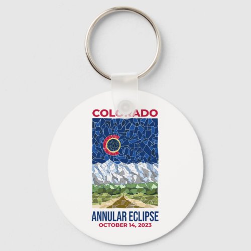 Colorado Annular Eclipse Round Keychain