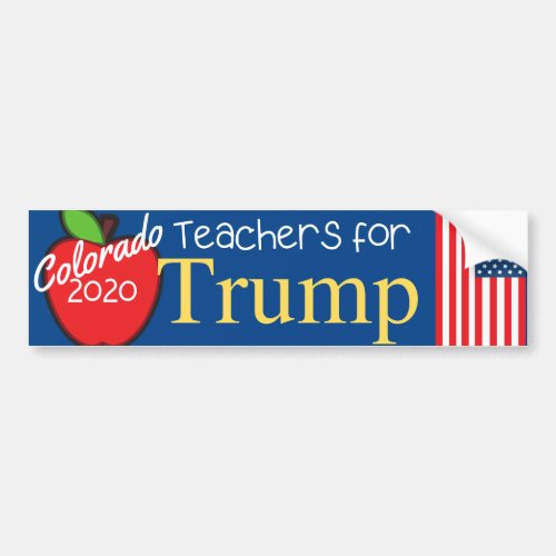 Colorado apple Teachers for Trump 2020 Bumper Sticker