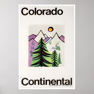 Colorado Art Continental Travel Poster Ski Print