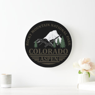 Colorado Aspen ski resort Large Clock