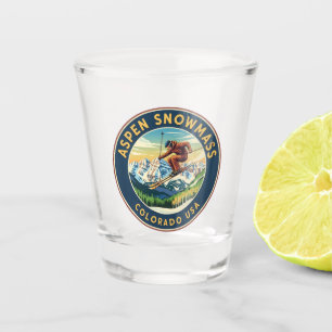 Colorado Aspen Snowmass Skier Skiing Shot Glass