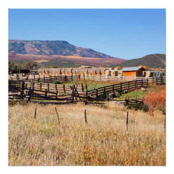 Colorado Autumn Ranch Poster by bluerabbit at Zazzle