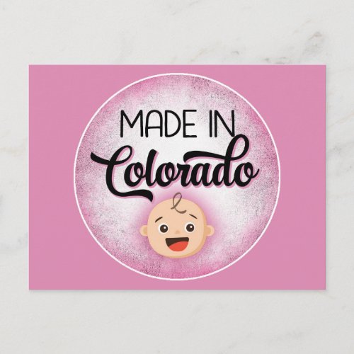 Colorado Baby Funny Pink New Girl Postcard