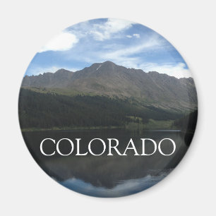 Colorado Beautiful Mountains and Lake Round Magnet