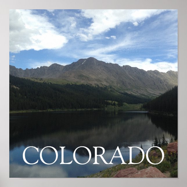 Colorado Beautiful Mountains & Lake 12"x12" Poster (Front)