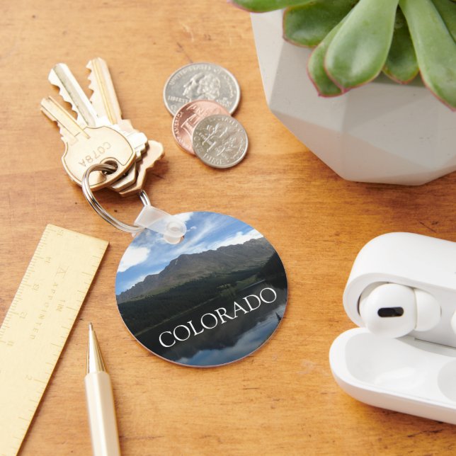 Colorado Beautiful Mountains Large Button Keychain (Desk)