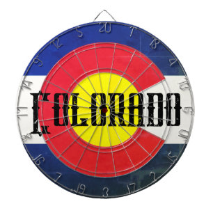 Colorado Black Text Vintage Grunge Style Dart Board