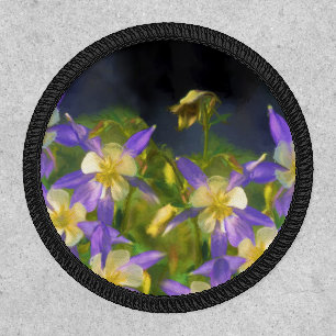 Colorado Blue Columbine Painting - Original Art Patch