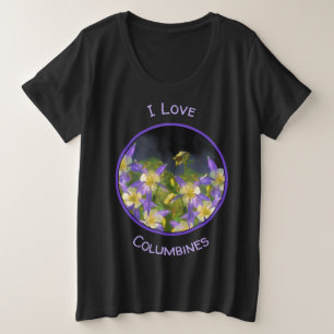 Colorado Blue Columbine Painting - Original Art Plus Size T-Shirt