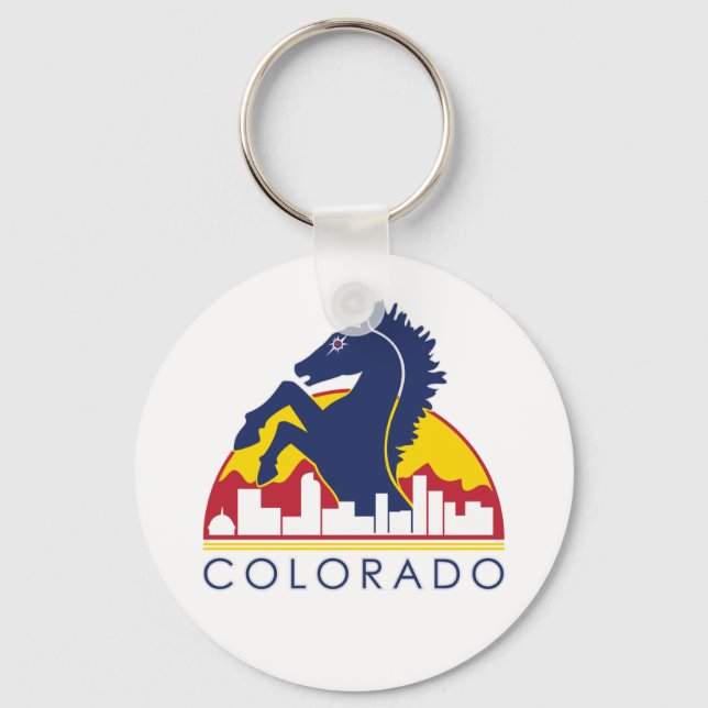 Colorado Blue Horse Keychain (Front)