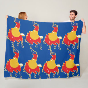Colorado Bucking Bronco Cowboy Fleece Blanket