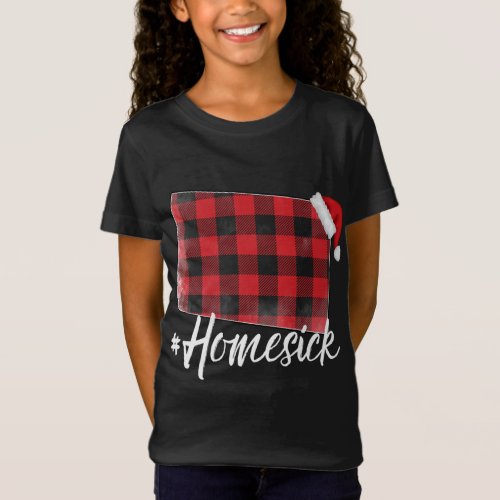 Colorado Buffalo Plaid Homesick Christmas Santa H T_Shirt