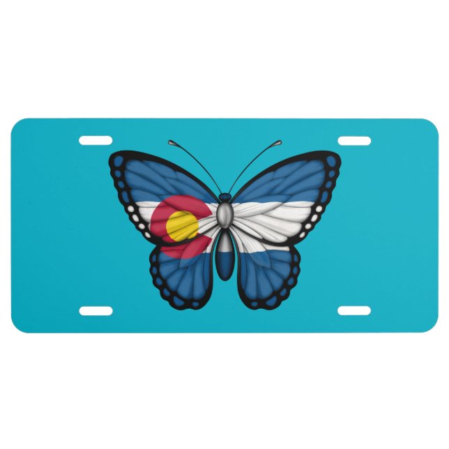 Colorado Butterfly Flag License Plate (Front)