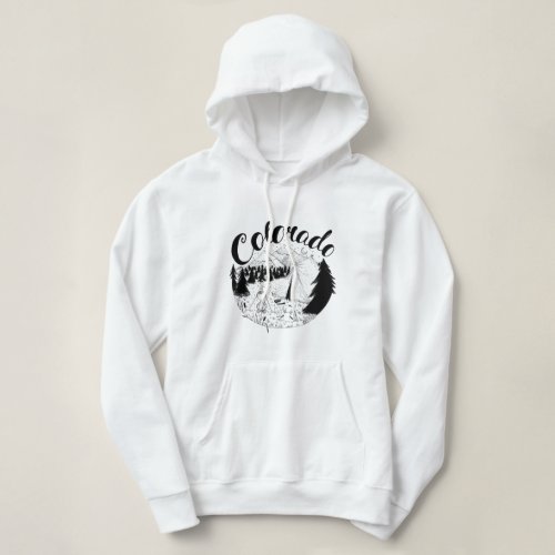 Colorado Camping Ink Drawing Hoodie