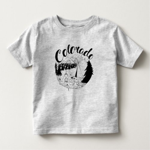 Colorado Camping Ink Drawing Toddler T_shirt