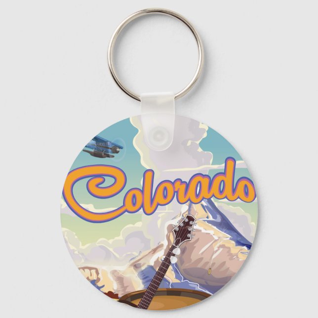 Colorado cartoon poster print. keychain (Front)